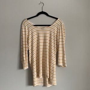 NWT - yellow/ivory striped fitted top